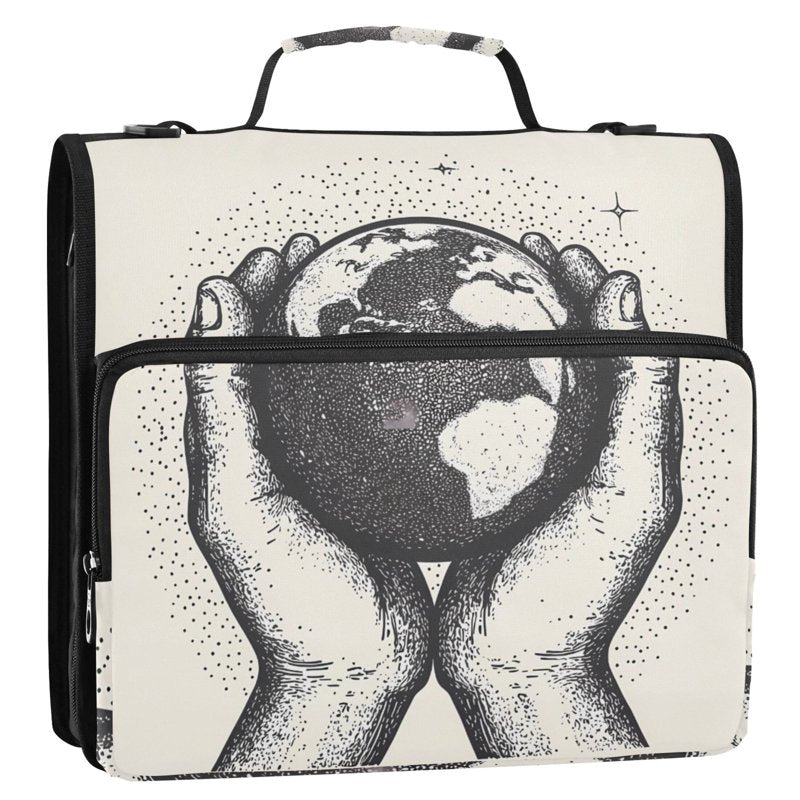 Waterproof 3-Ring Zipper Binder with Shoulder Strap, Holds 500 Sheets