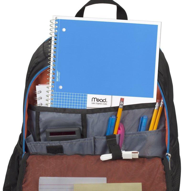 Spiral Notebook with Graph Ruling - 1 Subject, 100 Sheets, 10.5 x 7.5 inches, Black
