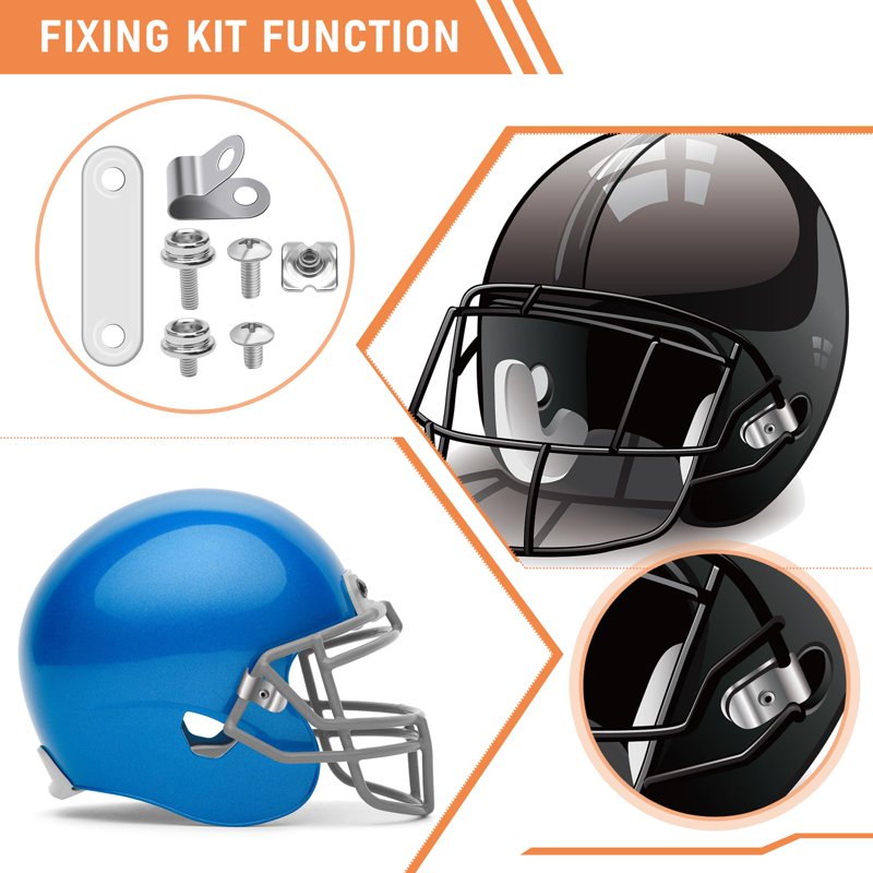 Football Helmet Repair Kit 81 Pcs with Visor Clips & Tools - Helmet Replacement Parts