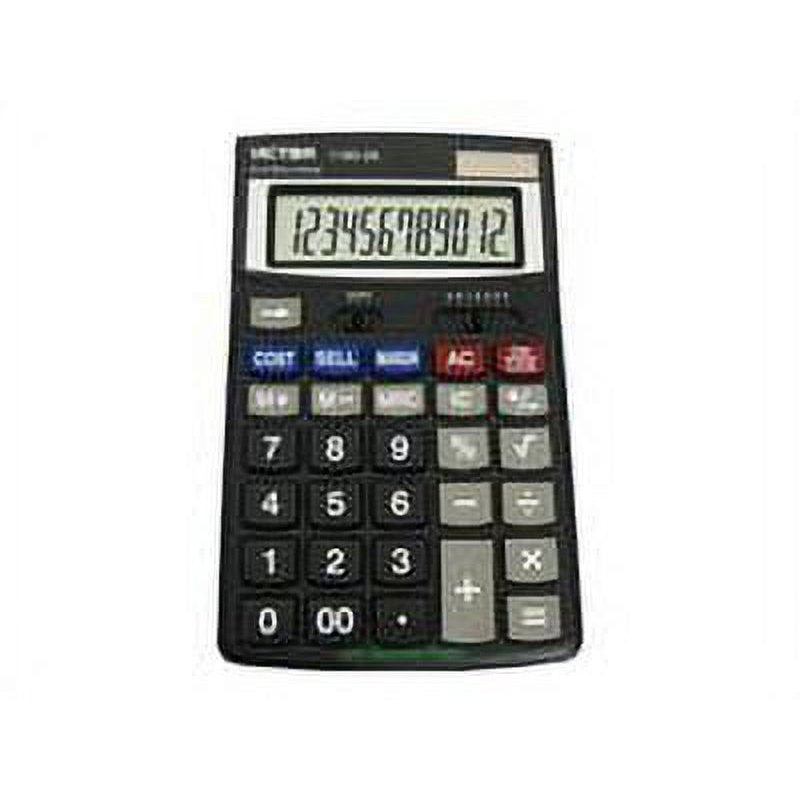 12-Digit Adjustable Angle LCD Calculator for Home Office Black