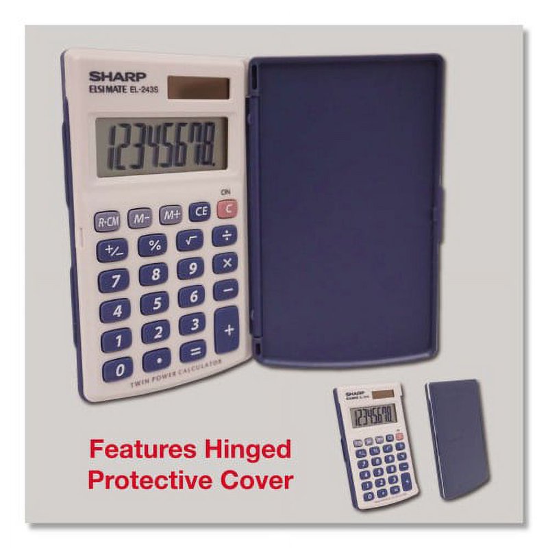 Solar Pocket Calculator with 8-Digit LCD, Auto Solar & Battery Power
