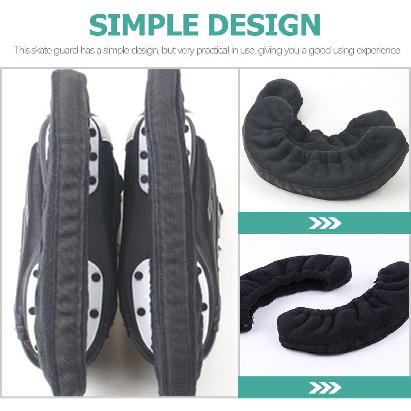 Ice Skate Blade Guards Protectors for Hockey & Figure Skates - Black
