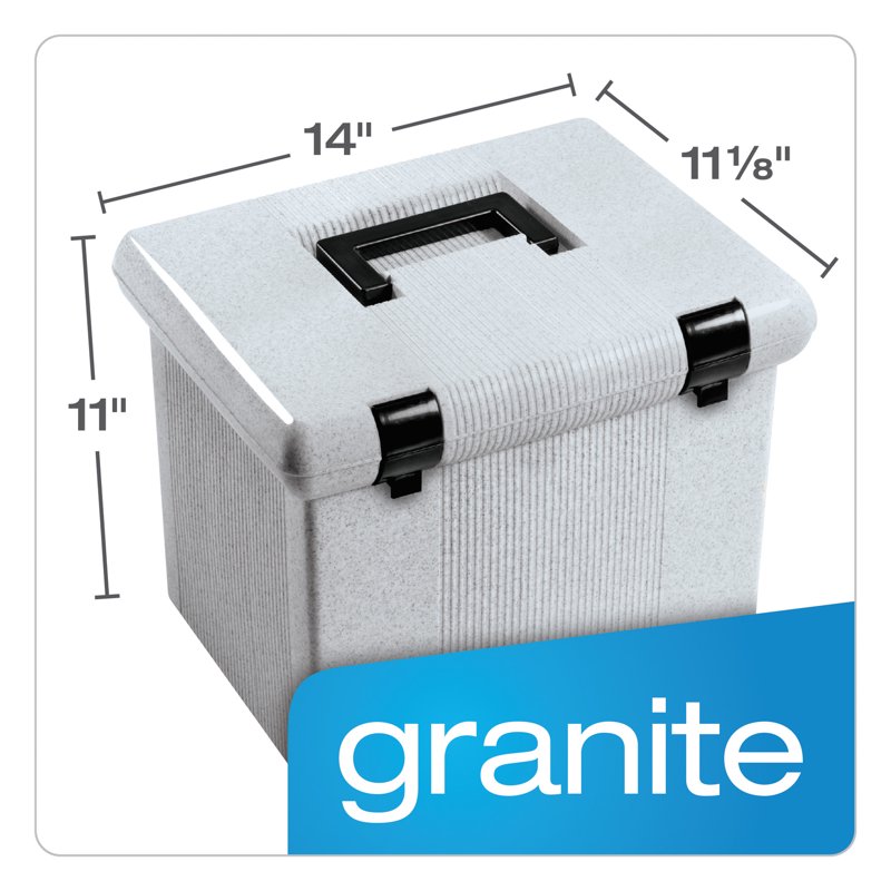 Portafile File Storage Box with Hanging Folders - Granite