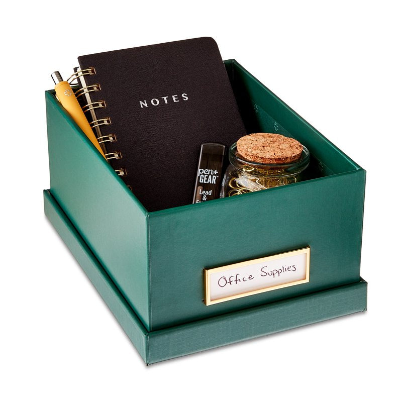 Nesting Storage Box Set - 3 Sizes, Green Emerald Office & Home Organization