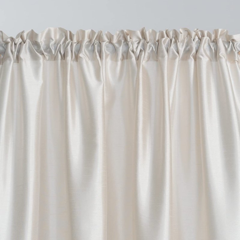 Semi Sheer Faux Silk Curtains Light Filtering Drapes Beige 46x63in