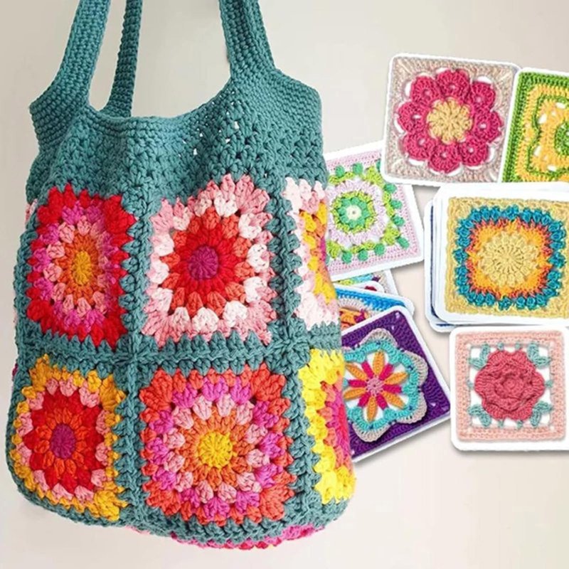 Crochet Pattern Deck 50pcs for Granny Squares & Craft Planning