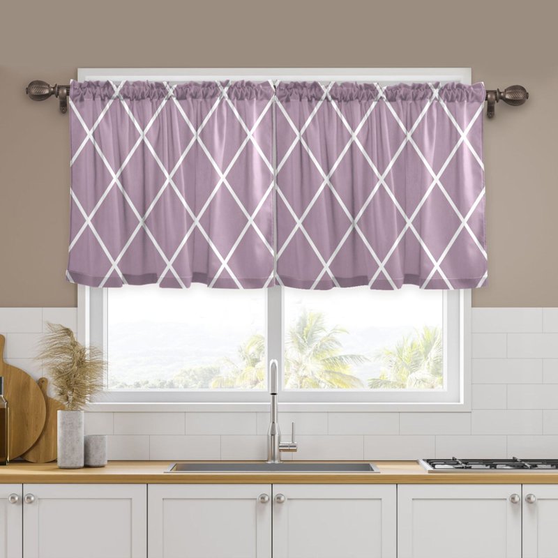 Light Filtering Window Curtain Panels Set - Privacy Sheer for Kitchen Bathroom