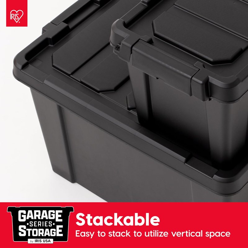 Heavy Duty Plastic Storage Bins with Lids - Secure Latching Totes for Garage, Kitchen, and Home Organization