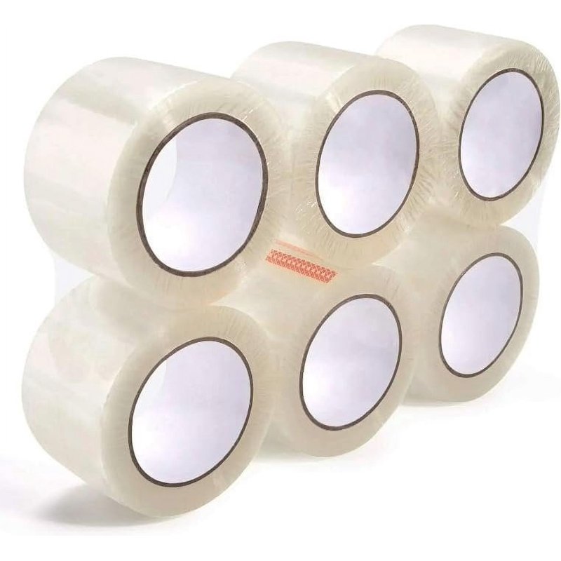 Packing Tape Rolls 2-inch x 55 yards (6 Pack) Heavy-Duty Clear Sealing Tape