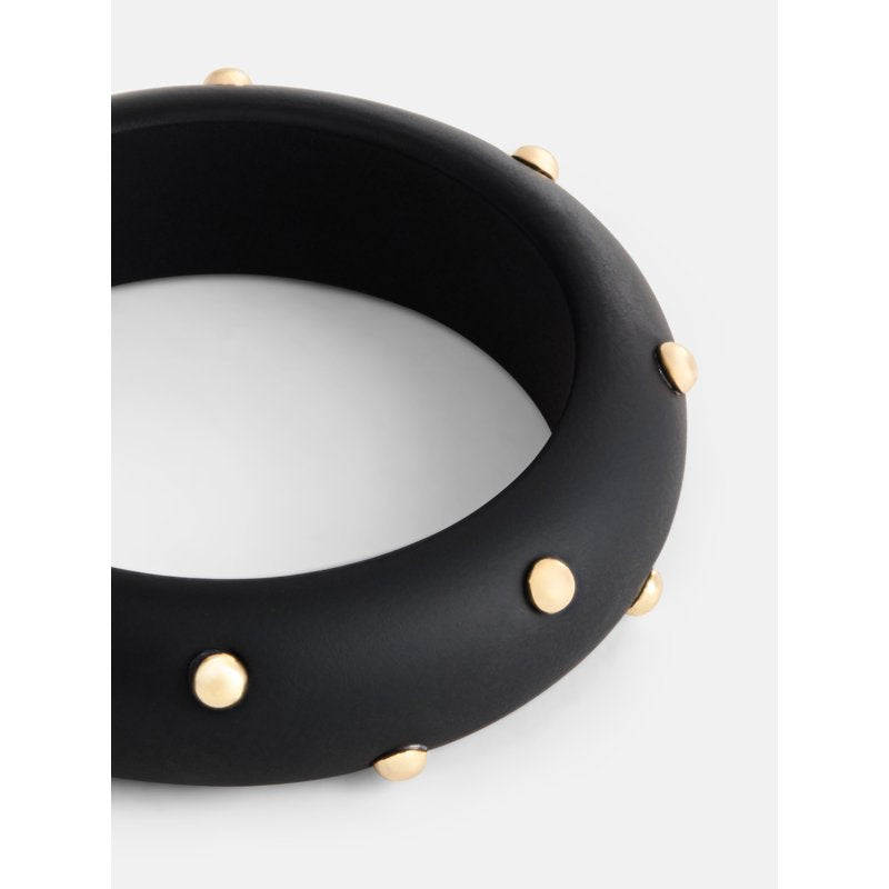 Women’s Studded Bangle Bracelet - Gold & Black Fashion Jewelry