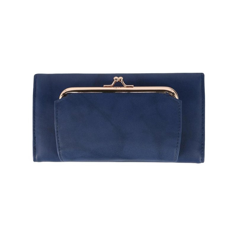 Women's Leather Clutch Organizer Bag with Removable Checkbook - Multiple Colors
