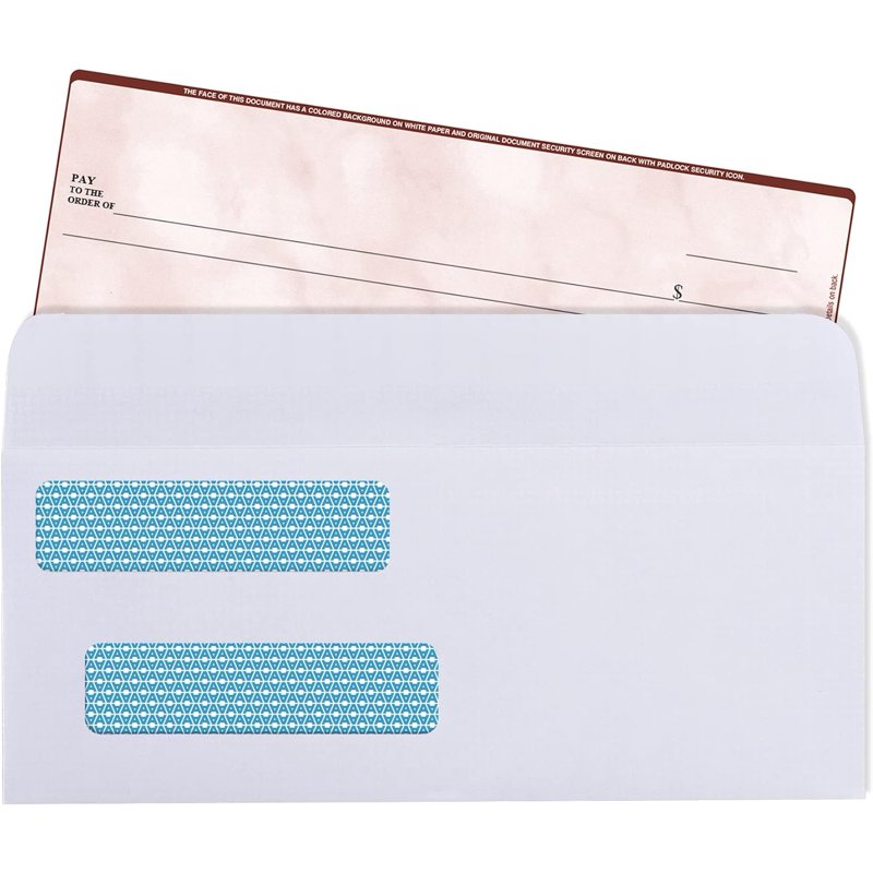 Security Envelopes for Checks Double Window Self-Seal 2500 Count