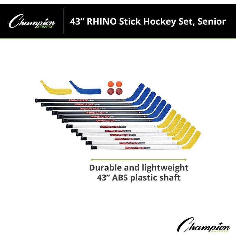 Senior Hockey Stick Set 43 Inches for Indoor & Outdoor Play