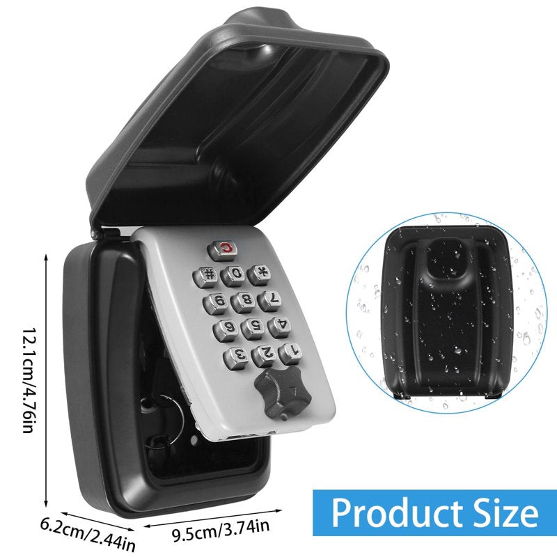 Outdoor Wall Mount Key Lock Box Waterproof Combination Safe for House Keys