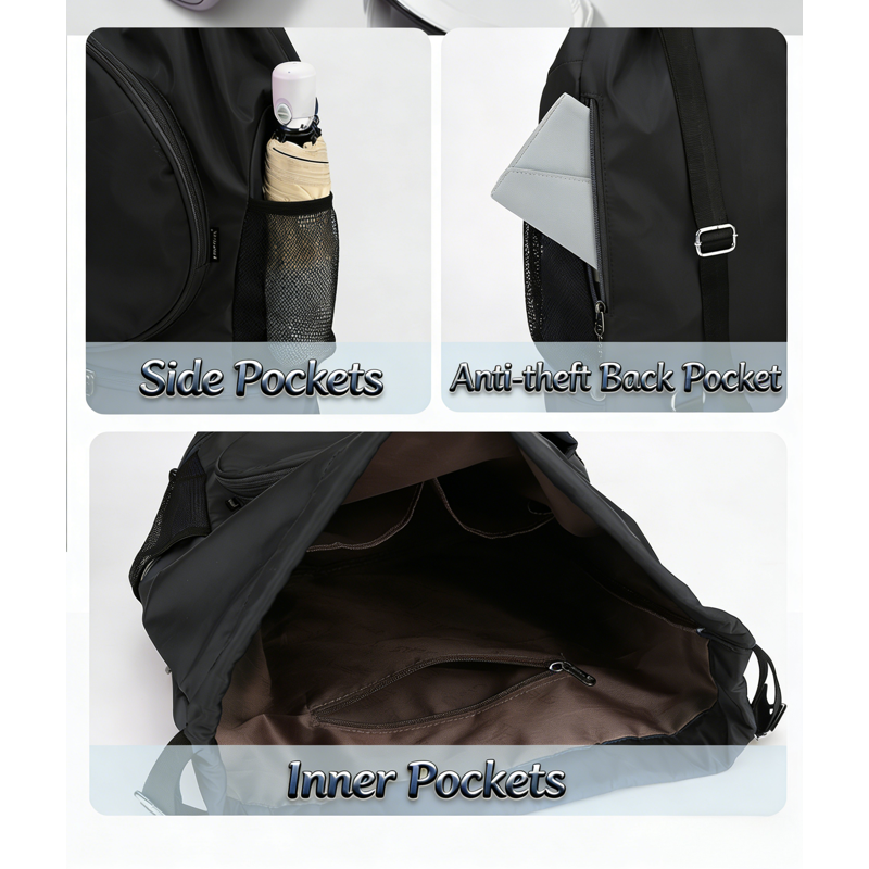 Sports Backpack with Shoe Compartment and Racket Sleeve - Gym & Court Bag
