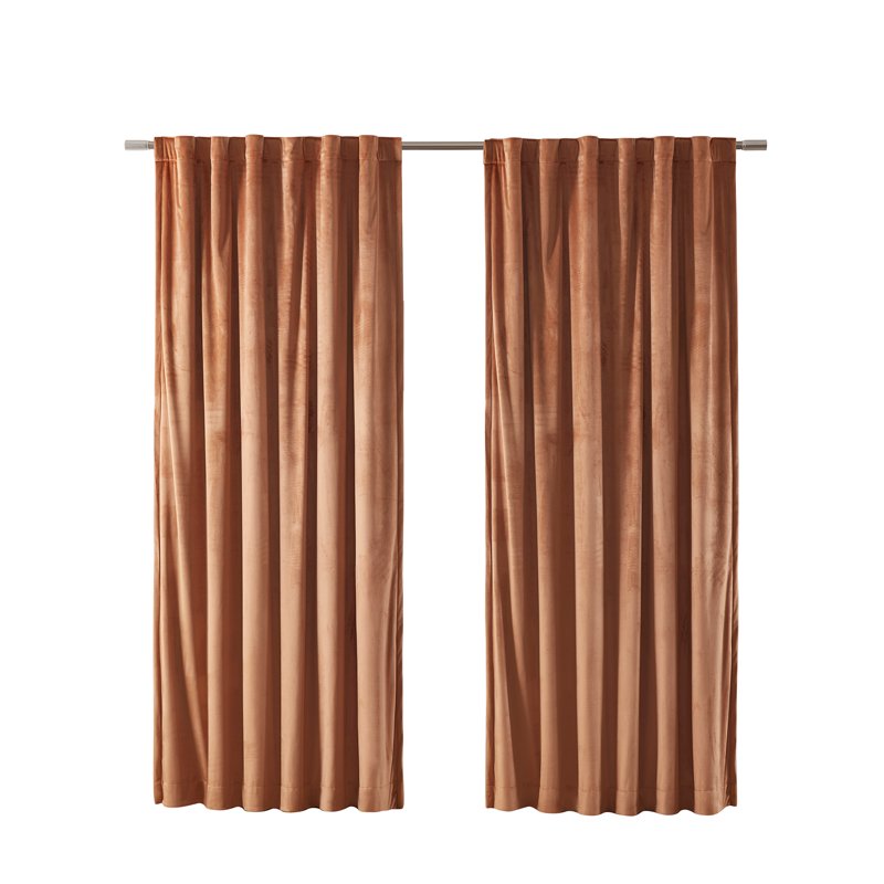 Blackout Velvet Curtain Panel - Thermal Insulated Window Drape, 52x108 inches