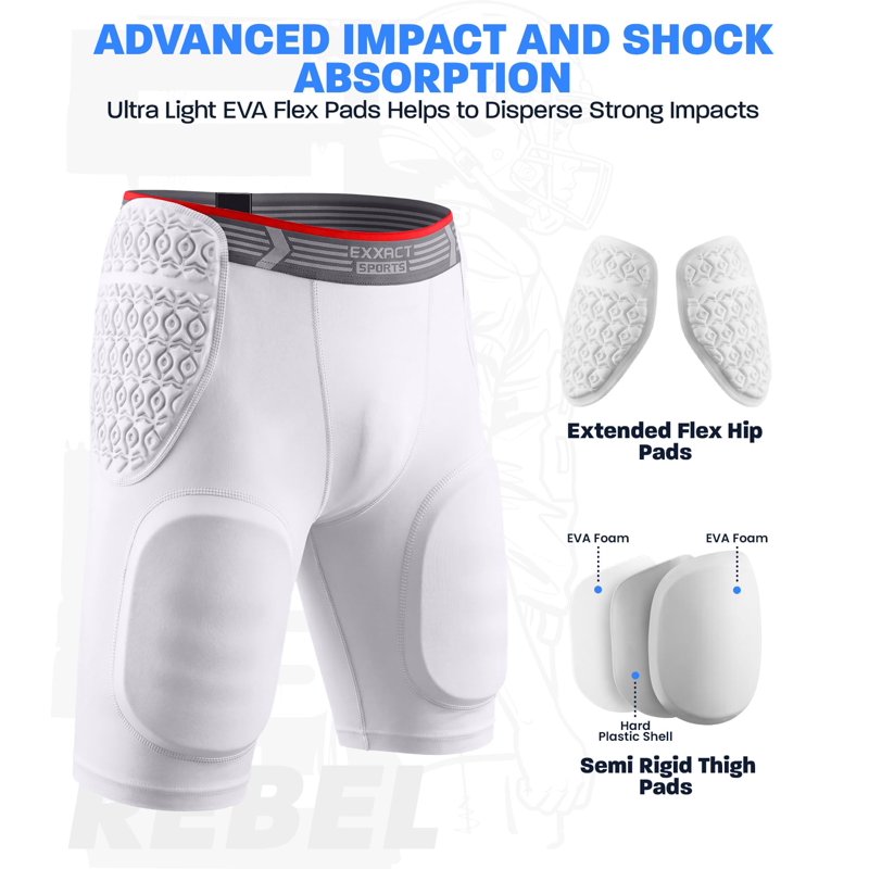 Adult Football Girdle with Hip Thigh Tailbone Pads Compression Shorts Protective Gear