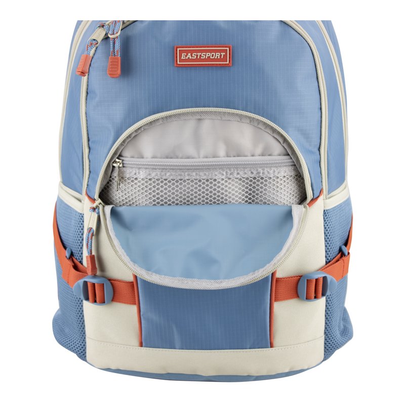 Unisex 18.5-Inch Athletic Backpack with Laptop Sleeve - Blue Ripstop