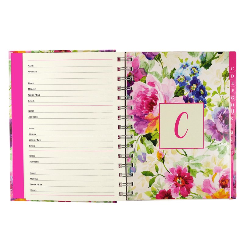 Large Address Book with Tabbed Dividers and Gold Foil Embossing – Organize 350+ Contacts