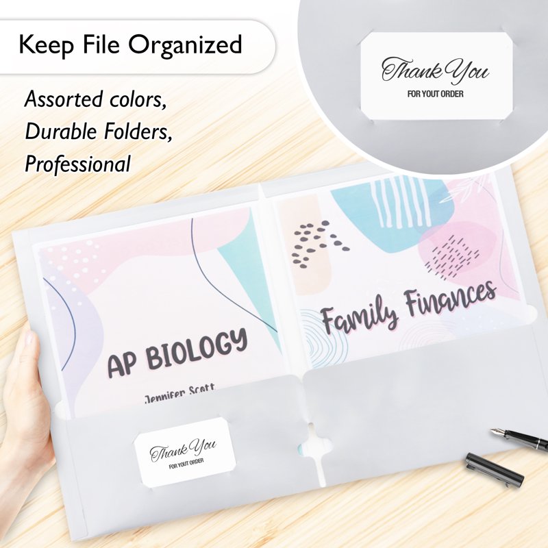 Metallic Laminated 2-Pocket Paper Folder with 3-Hole Punch - 8 Pack