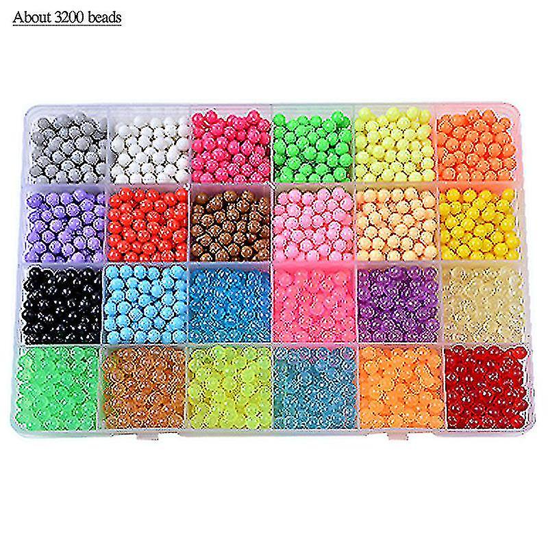 Kids Craft Bead Set with 24 Colorful Crystal Beads for DIY Jewelry & Art Projects