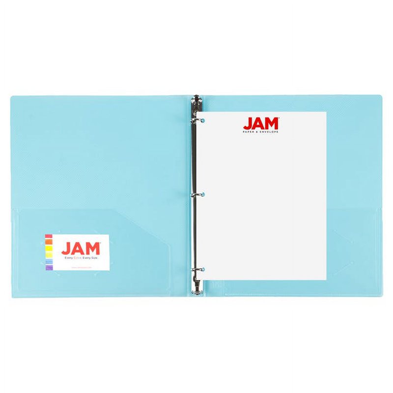Light Blue Plastic Binder 11.5 x 10.25 Inches 3-Ring Organizer