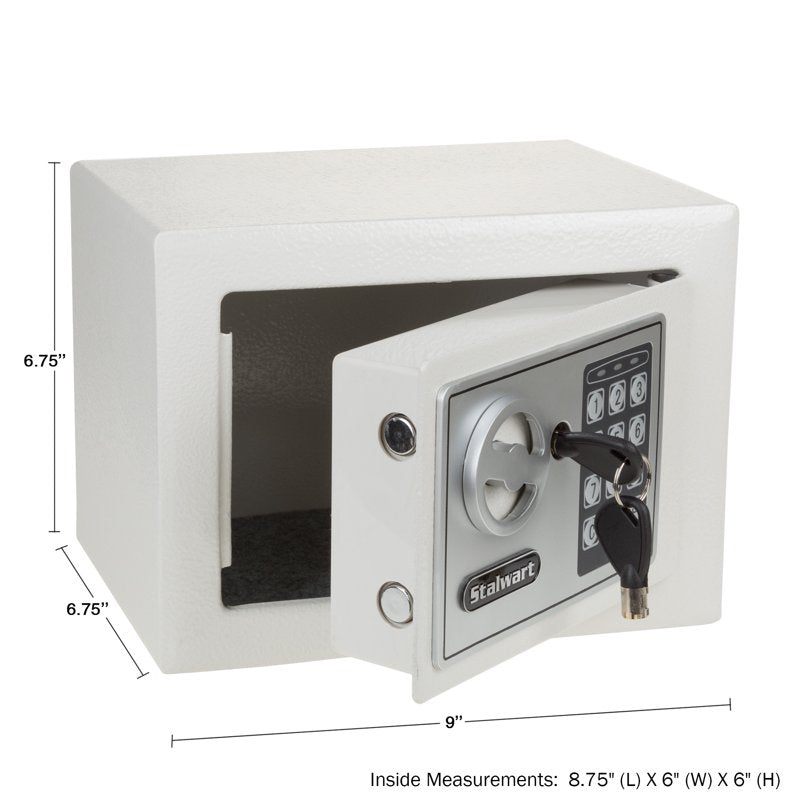Digital Security Safe with Electronic Keypad and Wall Mount - 9x6.75 Inches, Grey