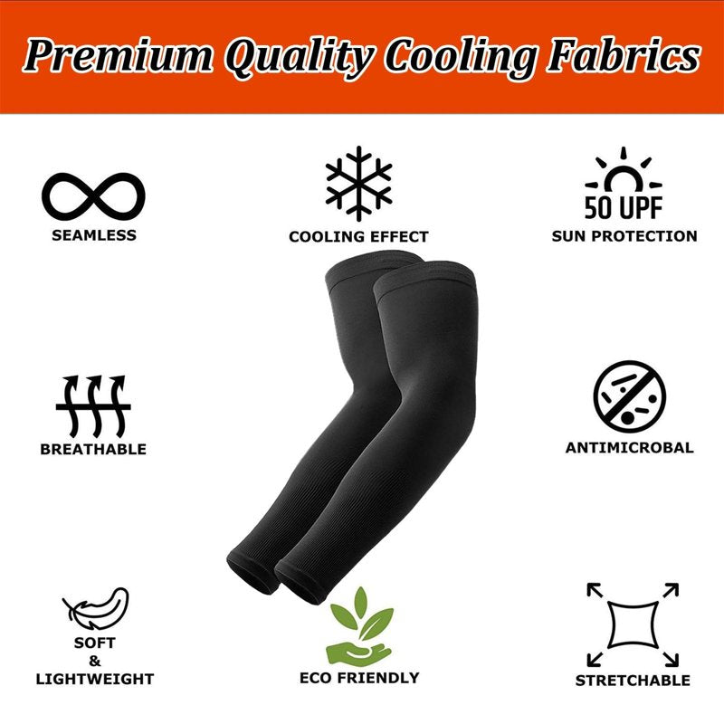 Cooling UV Sun Protection Arm Sleeves 6 Pairs - UPF 50+ Sport Compression