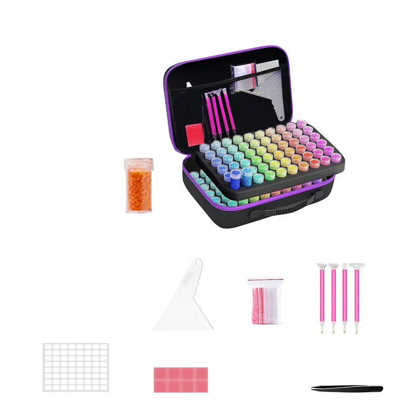 Diamond Art Storage Box with 120 Slots Portable Bead Organizer for Crafts