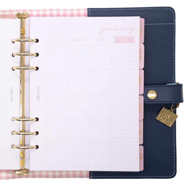 A5 Floral Planner - Undated Weekly & Monthly Organizer with Stickers