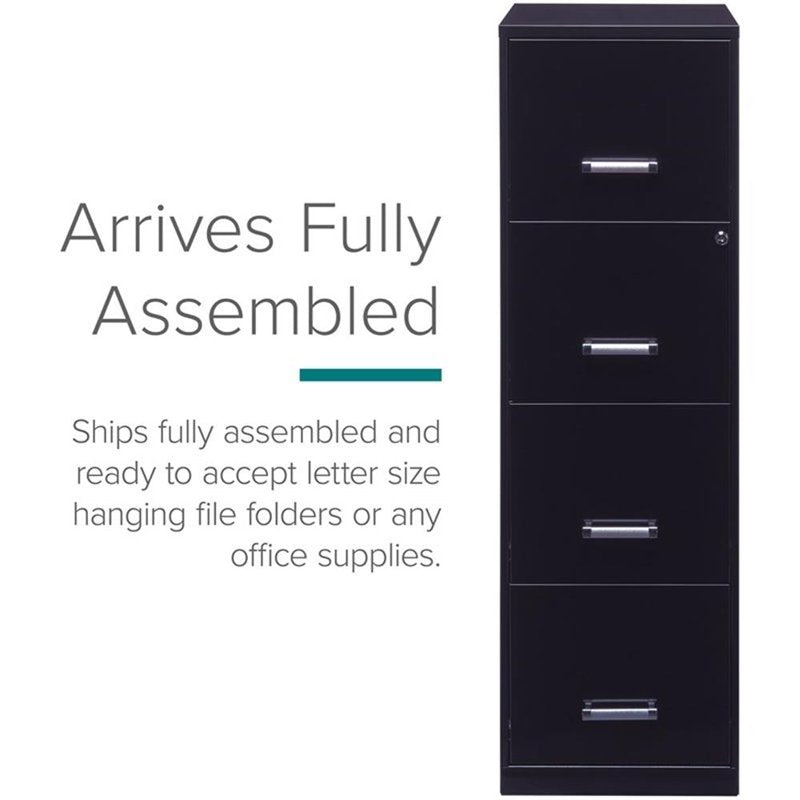 Vertical Metal Filing Cabinet 4 Drawers Lockable Pre-Assembled Office Storage