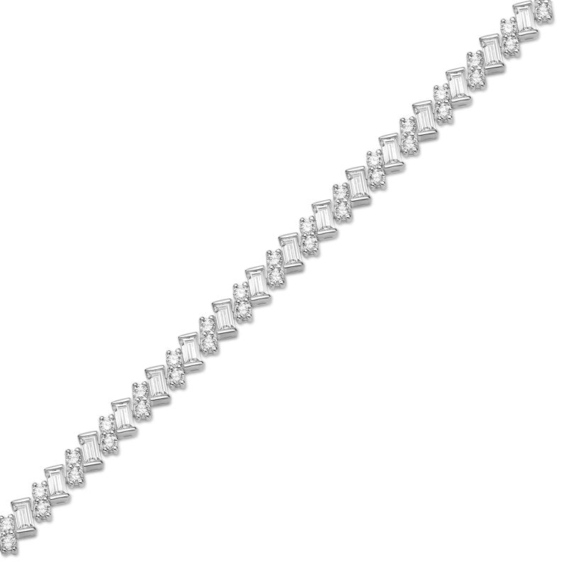 Simulated White Diamond Tennis Bracelet 925 Sterling Silver Criss Cross Jewelry