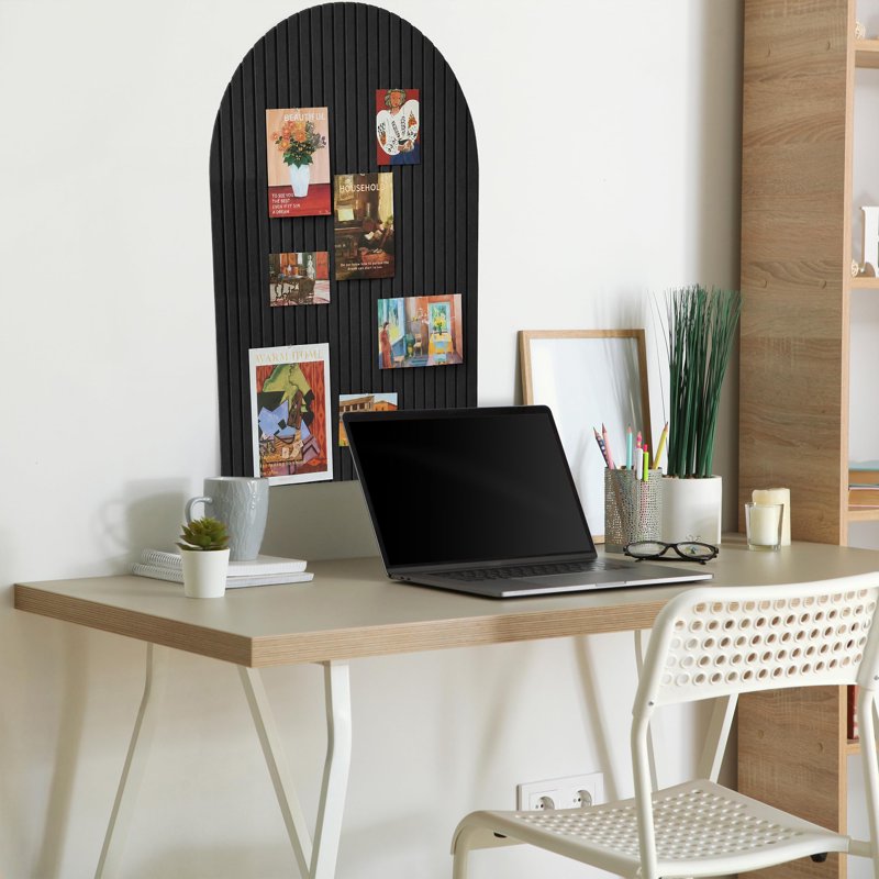 Large Arched Felt Bulletin Board 31.5 x 23.6 Inch for Office & Home Wall Decor