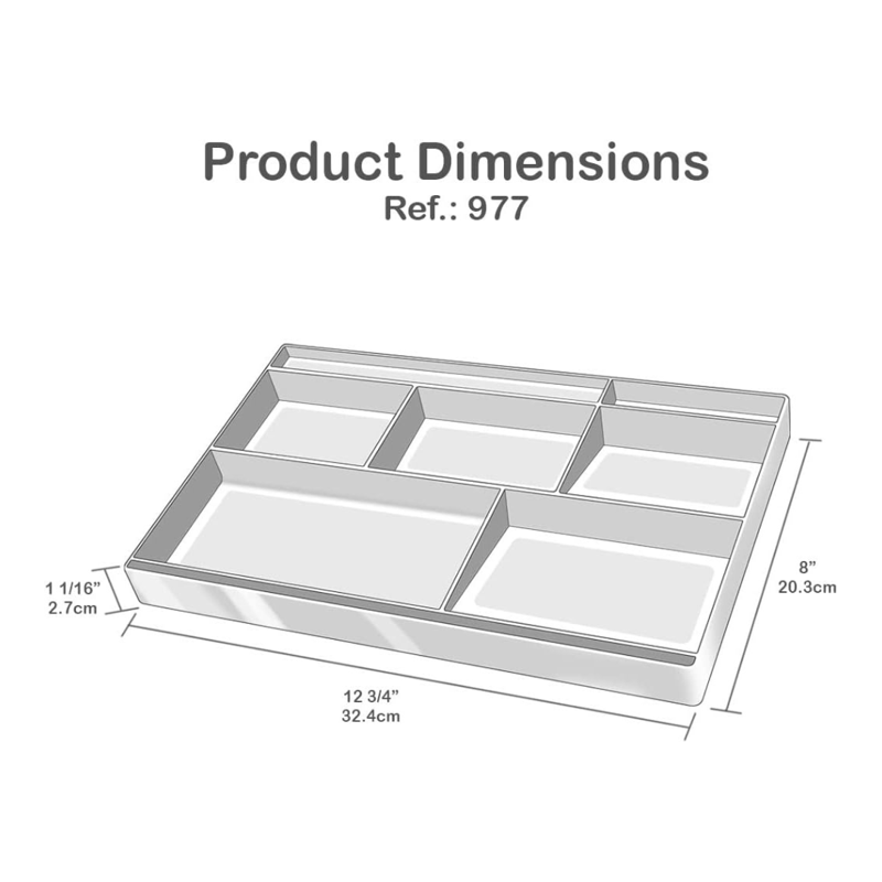 Multi-Purpose Desk Drawer Organizer Tray with 8 Compartments - Blue Plastic