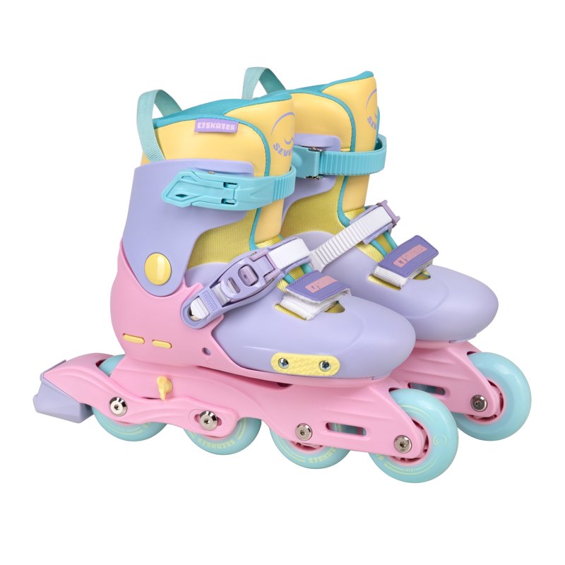 Unisex Adjustable Youth Inline Skates with Safe Lock Wheel - Tangerine