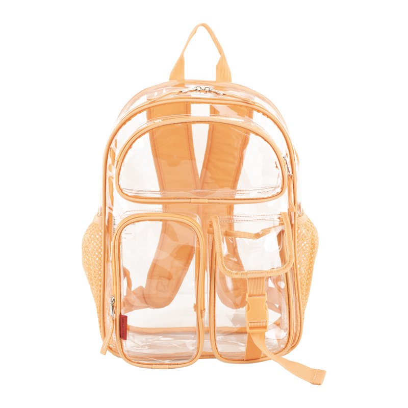 Unisex 16-Inch Cargo Clear Backpack with Multiple Pockets & Water Bottle Sleeve