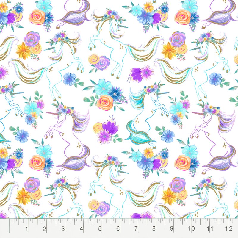 Cotton Unicorn Glitter Fabric Bundle - Precut Sewing & Craft Material, 18x21 Inches, Multicolor, 5 Pieces