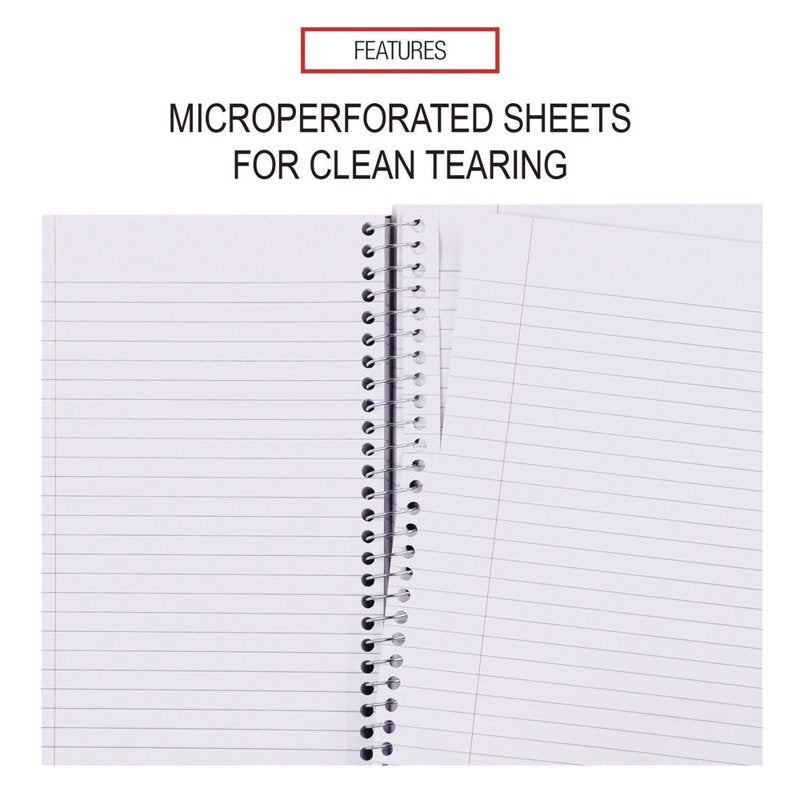 Wirebound Notebook 9.5 x 6 Inches 3 Subjects Medium College Rule Assorted Color Covers 120 Sheets Pack of 4
