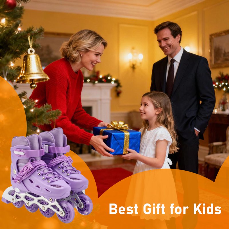 Adjustable Inline Skates for Women and Girls with Illuminated Rainbow Wheels