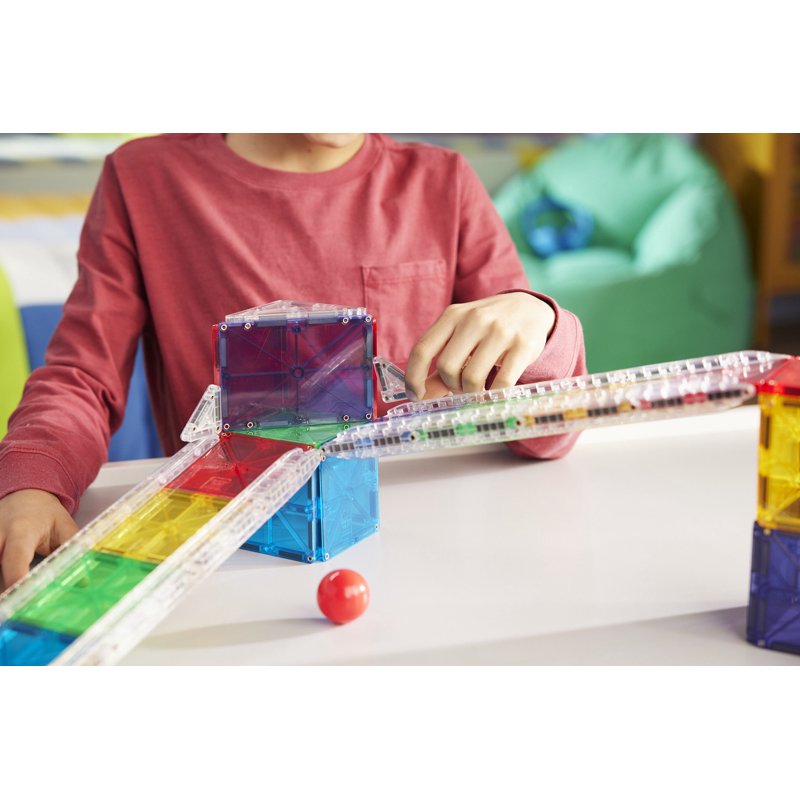 Magna-Tiles Rail Racers 33-Piece Magnetic Construction Set for Kids