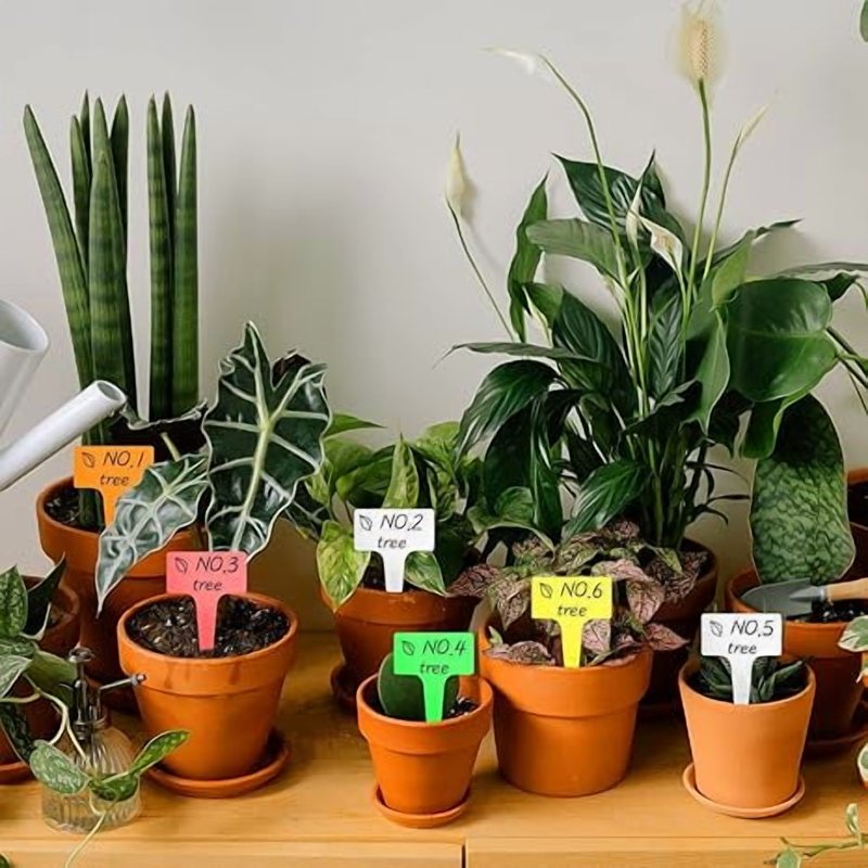 Waterproof Plastic Plant Labels Set - 100 T-Shaped Garden Markers for Outdoor Plants