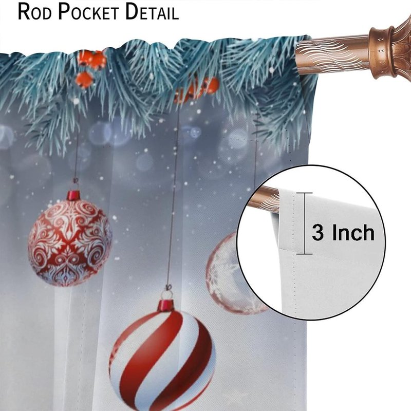 Christmas Snowman Xmas Tree Santa Curtains Blackout 2 Panel Set Window Drapes