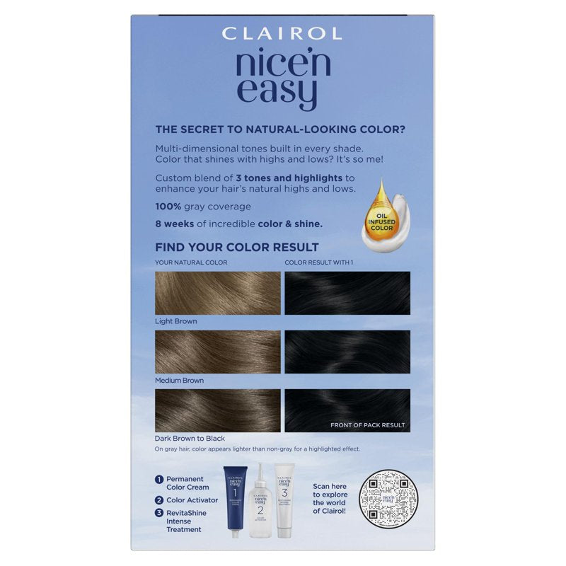 Permanent Hair Color Cream - Multiple Shades Including Black & Blonde