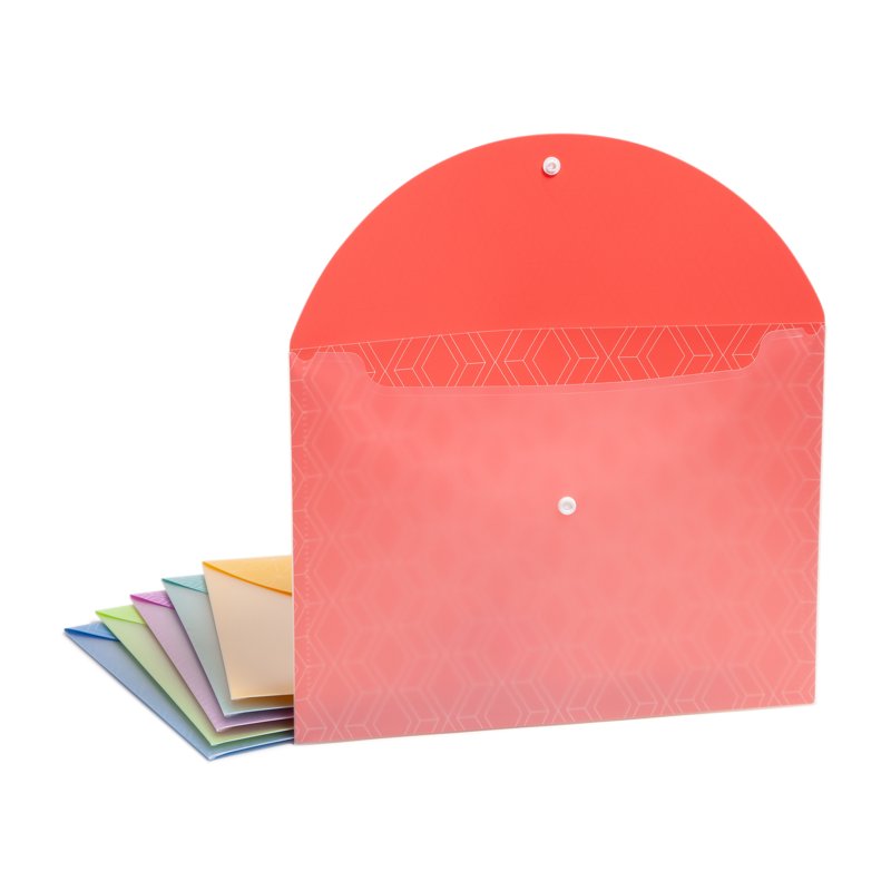 Multi-Color Document Holders Set - 8.5 x 11 inch Poly File Jackets with Snap Closure