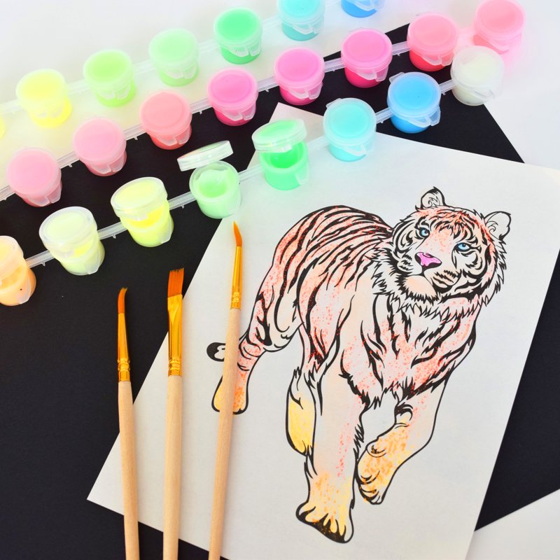 Glow and Neon Art Set with 61 Pieces for Children & Adults - Craft Kit