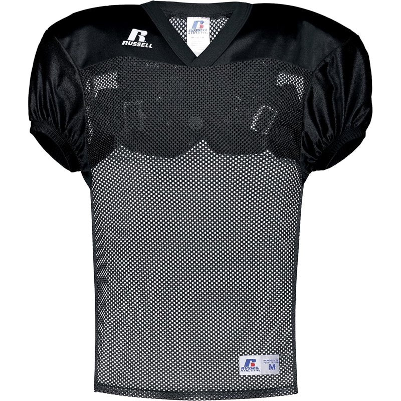 Youth Practice Football Jersey with Mesh Body and V-Neck - Russell Athletic