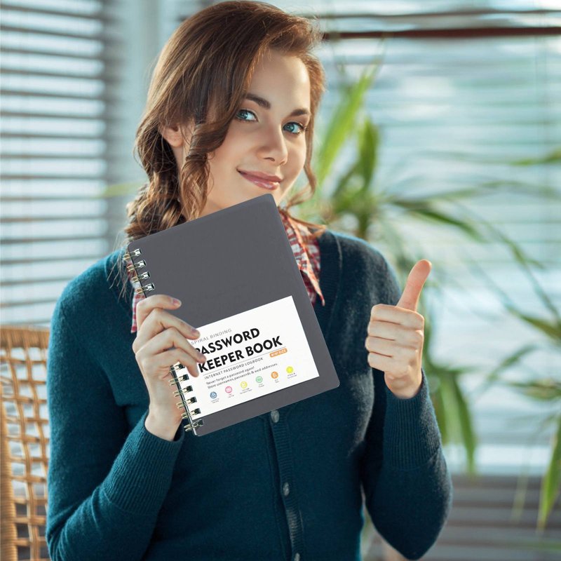 Password Book with Alphabetical Tabs - Compact Password Organizer for Home & Office