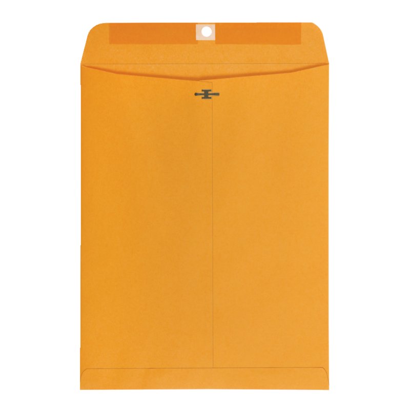 Gummed Kraft Clasp Envelopes - Heavyweight Document Mailers, 100 Per Box