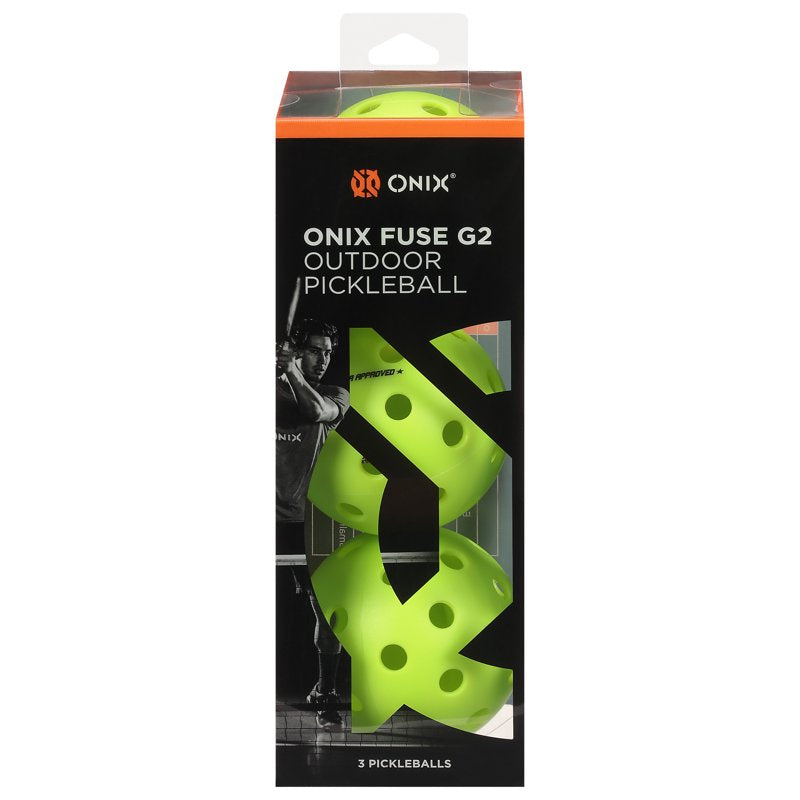 Onix Fuse G2 Pickleball Ball - Outdoor Neon Green, 3 Pack