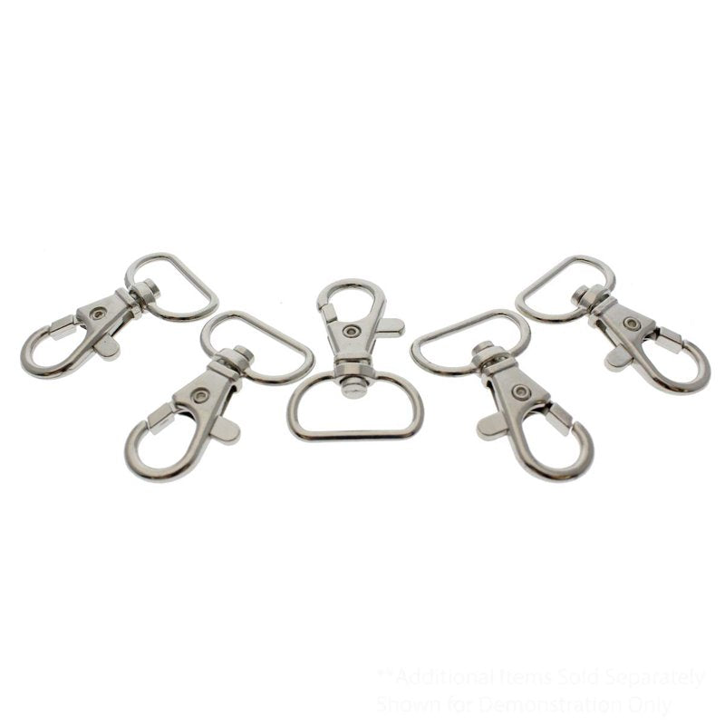 Bulk Metal Lobster Claw Clasps - 3/4 Inch Wide D-Ring Snap Hooks for DIY Crafts